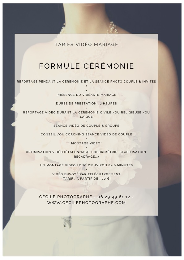 Formule Ceremonie Videos Mariage - Une vidéo souvenir de votre mariage - Votre photographe au Fémin'Ain Cécile Clerfayt